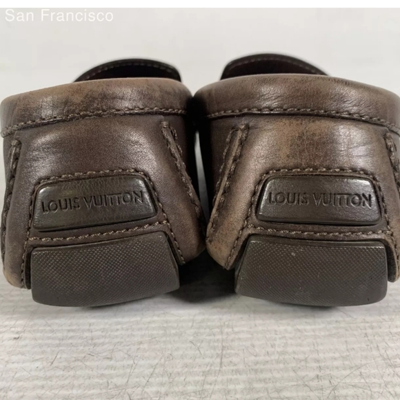 Authentic Louis Vuitton Brown Leather Loafers - Picture 3 of 10